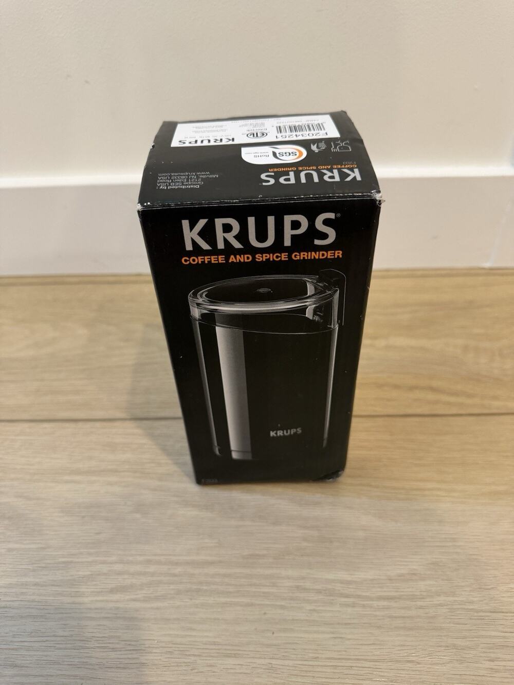 KRUPS F203 Electric Coffee and Spice Grinder Black (New in Box)